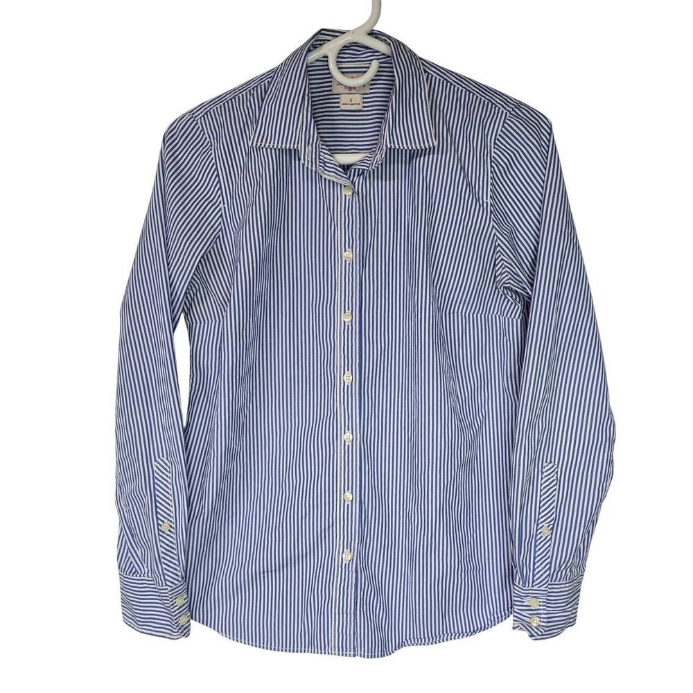 J.Crew Haberdashery‎ Button Down Women S Blue White Striped Cotton Preppy
